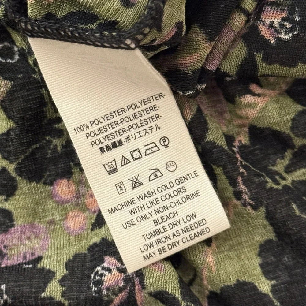 Free People Women's Isabella Floral Oversize Tunic Boho Top Long Sleeve Size S‎